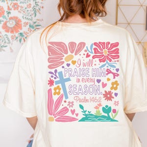 Christian-Bible Verse Shirt, Spring Gift Tee for Her, Floral Christianity Tshirt, Women Church Apparel, Mothers Day Present