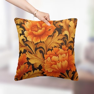 Dark Academia Autumn Pillow, Moody Floral Tapestry Cushion, Vintage Style Home Decor, Cozy Fall Accent, Cottagecore Sofa Throw Gift