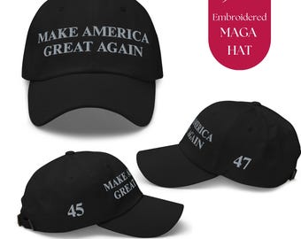 Bestickter MAGA-Hut Make Amerika wieder großartig 45 und 47 Geschenk für ihn Geschenk für sie 7 Farben Republikaner oder Konservativer GOP Geschenk