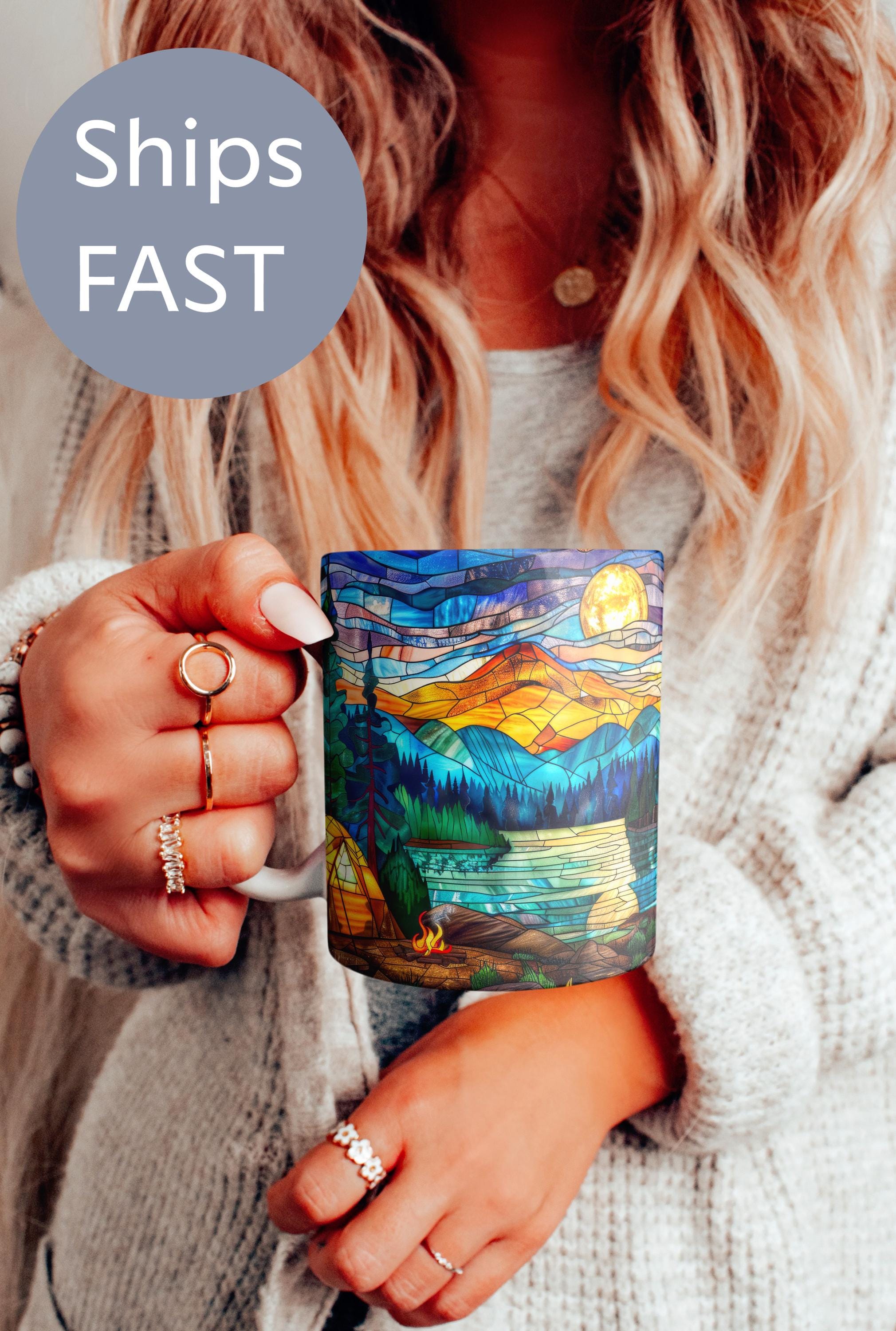 2 Camping Stained Glass Png Designs & Graphics