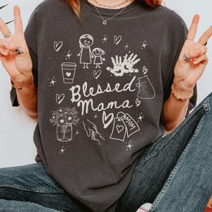 Koszulka Christian Mom, prezent na dzień matki od dzieci, koszulka Comfort Colors, koszulka Blessed Mama, prezent na dzień matki dla babci, słodka koszulka dla niej