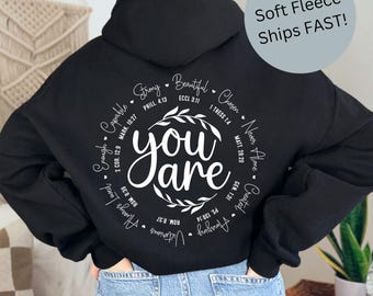 Bible Verse Hoodie God Says, Religious Pullover, Christian Gift, Inspirational Sweatshirt, Soft Fleece Apparel, Family Present