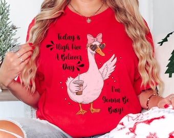 Camiseta cristiana "Silly Goose", colores cómodos, divertida camiseta con versículo bíblico, gráfico inspirador de "Goose" para otoño y Navidad.