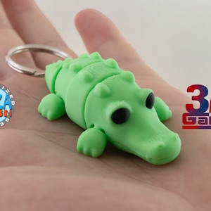 Portachiavi coccodrillo stampato in 3D / Portachiavi con statuetta di coccodrillo realistico / Regalo perfetto per gli amanti della fauna selvatica e gli avventurieri