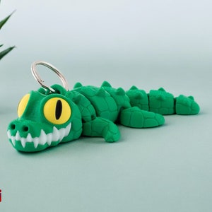 Portachiavi coccodrillo grande stampato in 3D / Portachiavi con statuetta di coccodrillo realistico / Regalo perfetto per gli amanti della fauna selvatica e gli avventurieri