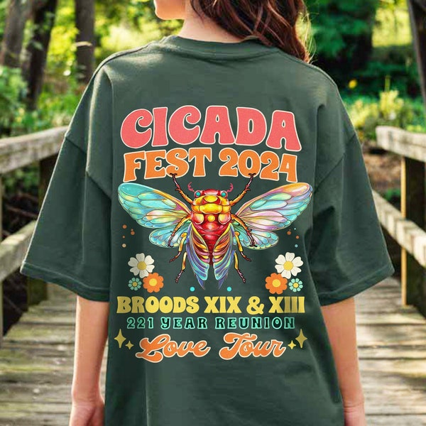 Cicadas Fest Tour 2024 Shirt, The Cicadas Sing 2024 Tee, Gift For Nature Lover, Men's Goblincore Shirt,Funny Cicada Concert Shirt, Bug Trend