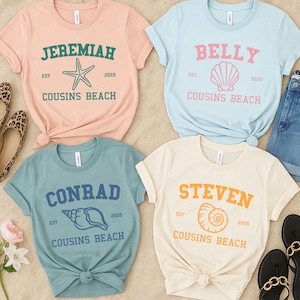 Custom Cousins Beach Shirt, TSITP Shirt, The Summer I Turned Pretty Tee, Team Conrad Team Belly Team Jeremiah, East Coast Beach Shirt