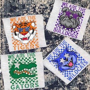 Custom Vintage Preppy Checkerboard We Are Mascot School Name Shirt, Favorite Team Shirt, Custom Mascot Retro Shirts, Mascot shirt, Spirit