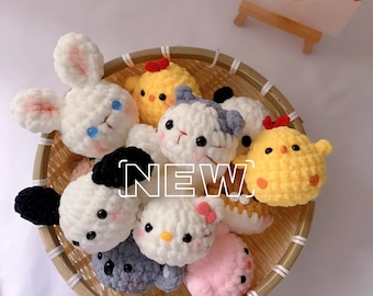 Animal mini cute pattern bundle, mini zoo animal head crochet pattern, crochet mini amigurumi pattern, amigurumi mini, tiny crochet animals