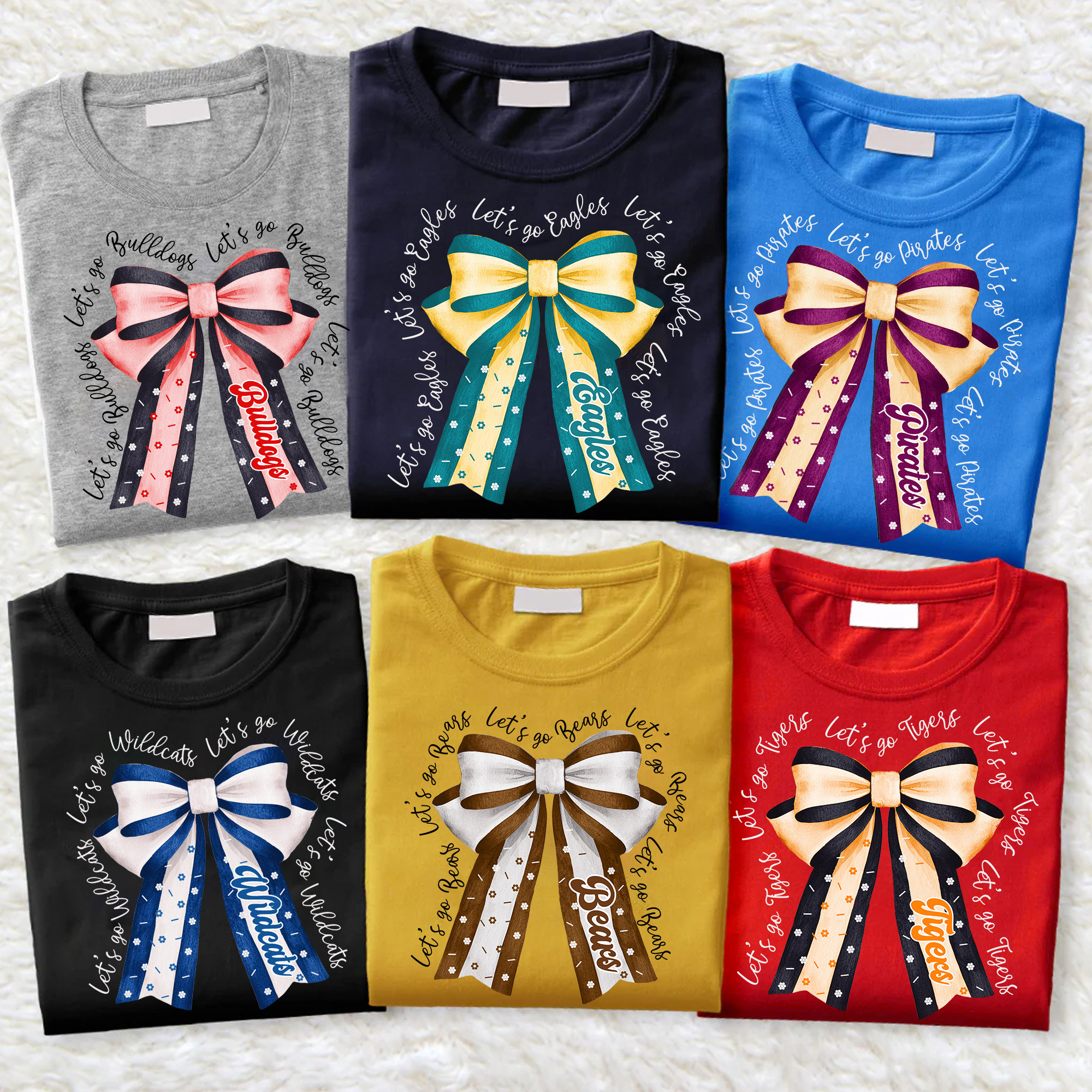 Personalized School Team Name Mascot Shirt, Custom Bows School T-Shirt, Mascot Shirt