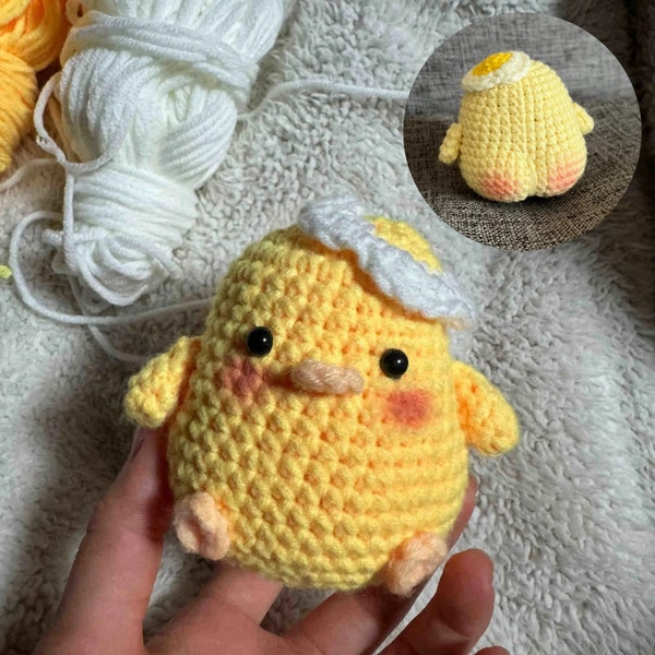 Chick funny ass Crochet PATTERN, Chick Ass no sew, Amigurumi tutorial PDF in English, Easter Crochet cute doll, Gift for crochet lovers