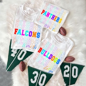 Custom Neon Mascot Shirt, Favorite Team Shirt, School Spirit Mascot Shirt, Matching Team Tee, Homecoming Mascot Color Tee, Custom Colors