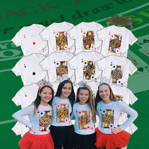 Deck of Cards Group Costume Shirts, Poker Outfit Cards Costume, Bridge Cards Costume, Matching Playing Cards for Casino Party, Team Costume.