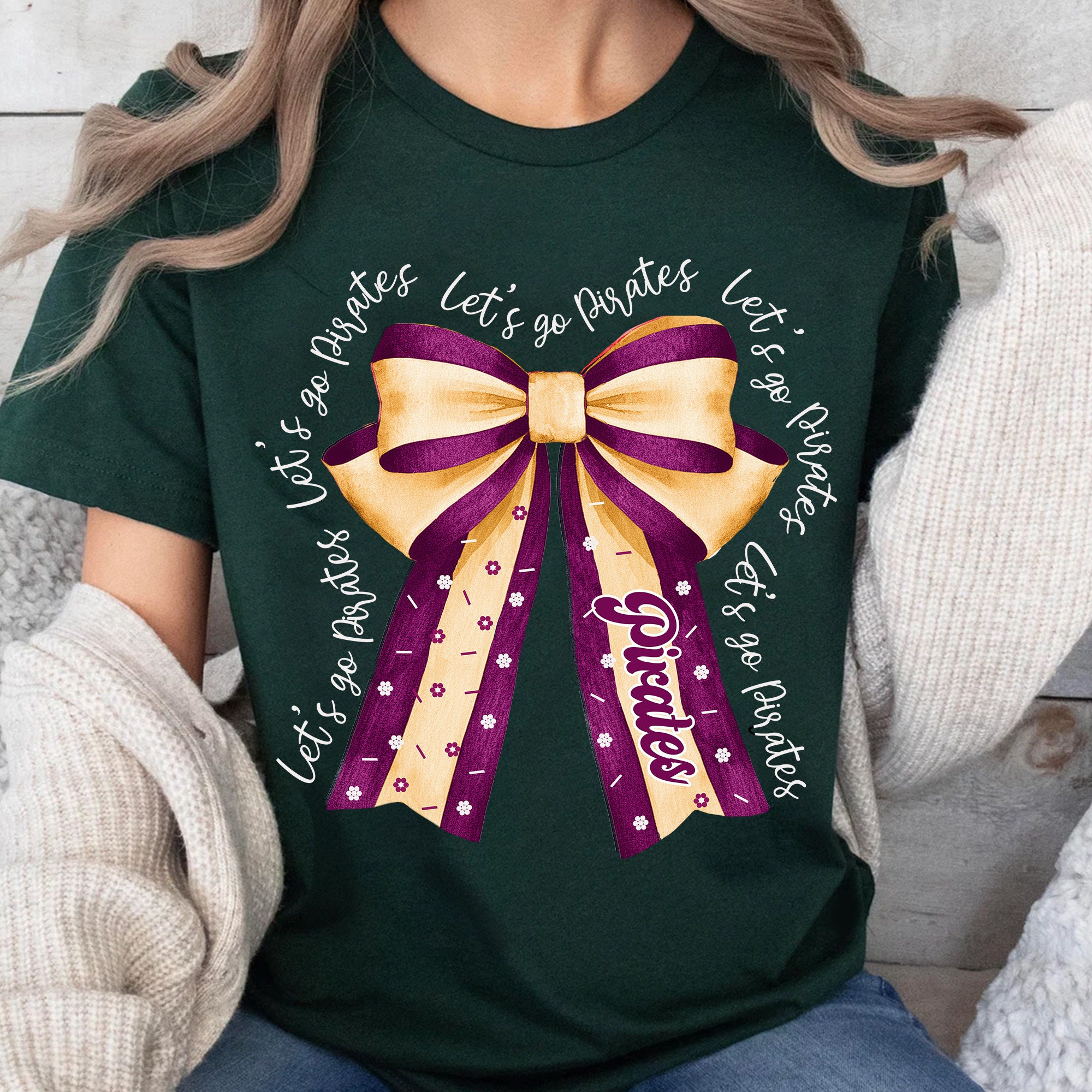 Personalized School Team Name Mascot Shirt, Custom Bows School T-Shirt, Mascot Shirt