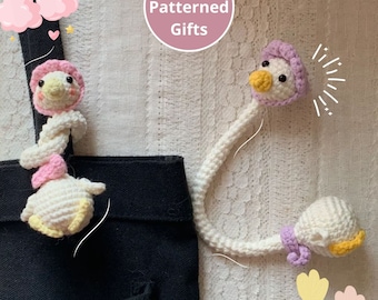 Long Neck Silly Goose Crochet Pattern,Cute Duck key chain, Amigurumi Duck Plushie, Long-neck Duck Crochet key chain pattern, Bag accessories