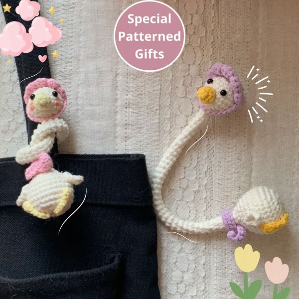 Long Neck Silly Goose Crochet Pattern,Cute Duck key chain, Amigurumi Duck Plushie, Long-neck Duck Crochet key chain pattern, Bag accessories