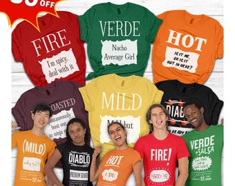 Hot Sauce Packet T Shirt Group Halloween Costume Taco Funny