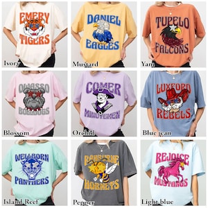 Comfort Colors® Custom Team Mascot Shirt Eagles, School Spirit Mascot Tee, Game Day Football, Football Sports Teams, CheerLeader Mascot Tees