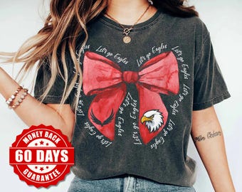 Custom Mascot Bow Shirt, Coquette Bows Spirit Tshirt, Cheer Mascot Tee, Custom school spirit shirts, Booster Coquette Tee, football shirt