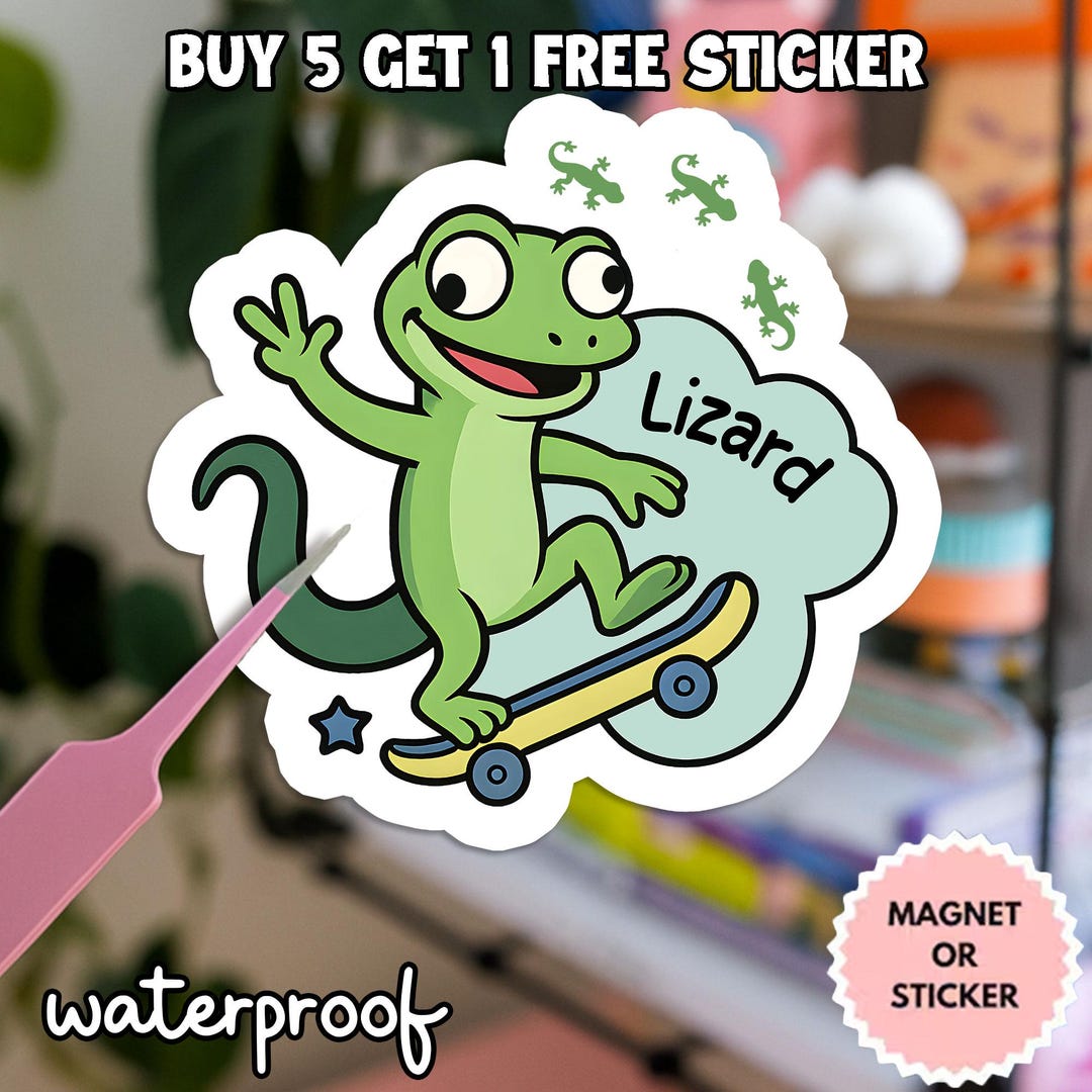 Lizard Meme Sticker Vinyl Lizard Sticker Water Bottle Funny Meme Tiktok ...