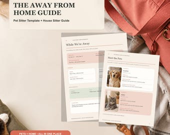 Editable Pet Sitter Guide Template, Canva House Sitting Instructions (Digital Download)