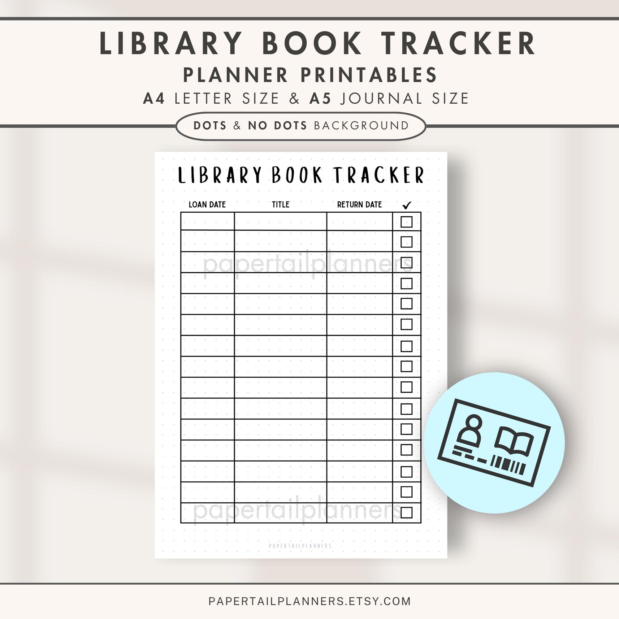 Typable Library Book Tracker Sheet.pdf Library Book Tracker | Printable Journal Page | Reading Tracker ...