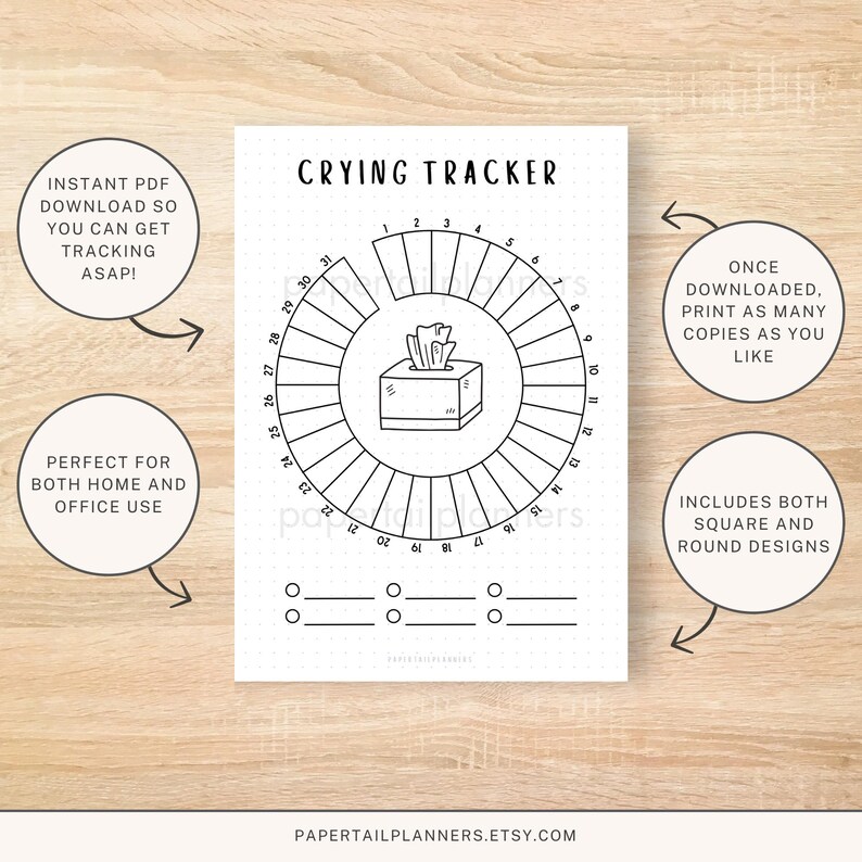 Crying Tracker | Printable Journal Page | Crying Log | Mood Tracker ...