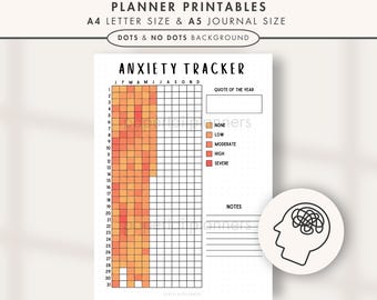 Anxiety Tracker | Printable Journal Page | Anxiety Log | Habit Tracker | Anxiety Journal | Track Anxiety Worksheet | Printable Planner Page