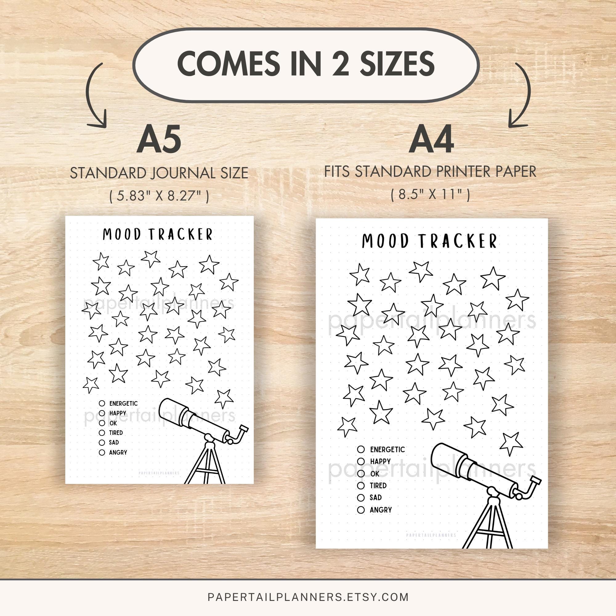 Star Gazing Mood Tracker | Printable Journal Page | Planner Page ...