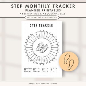 Step Tracker | Printable Journal Page | Fitness Tracker | Health Tracker | Fitness Journal | Monthly Tracker | Track Steps | Daily Steps