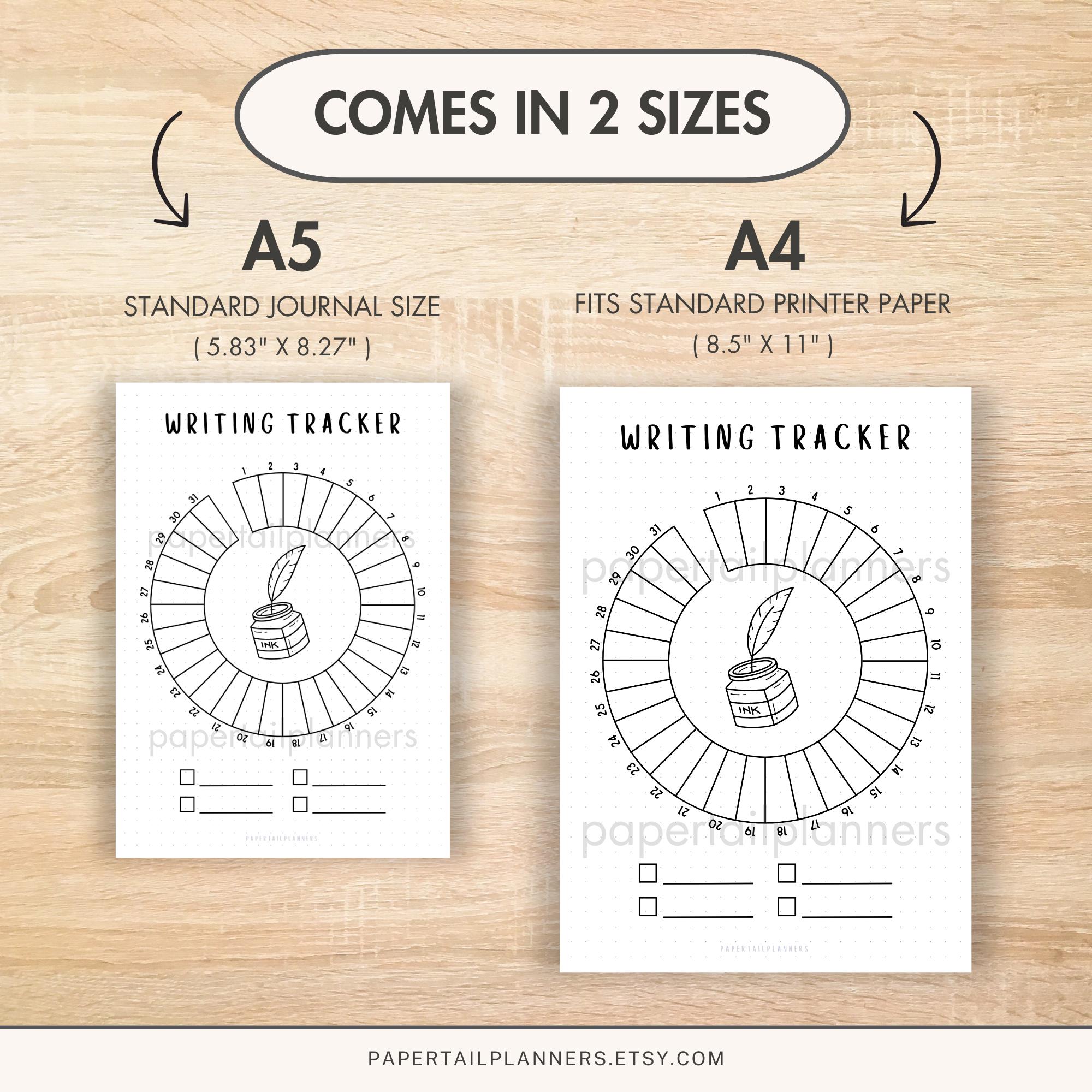Printable Journal Racker Writing Tracker | Printable Journal Page | Monthly Tracker | Habit ...