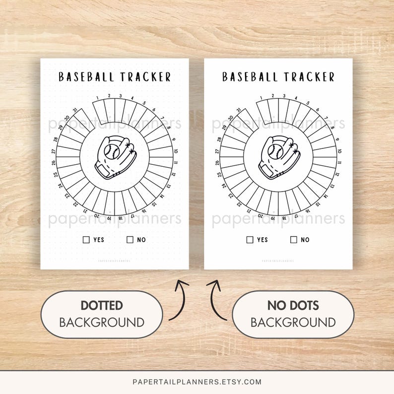 Baseball Monthly Tracker Printable | A4, A5 Journal (digital Download ...