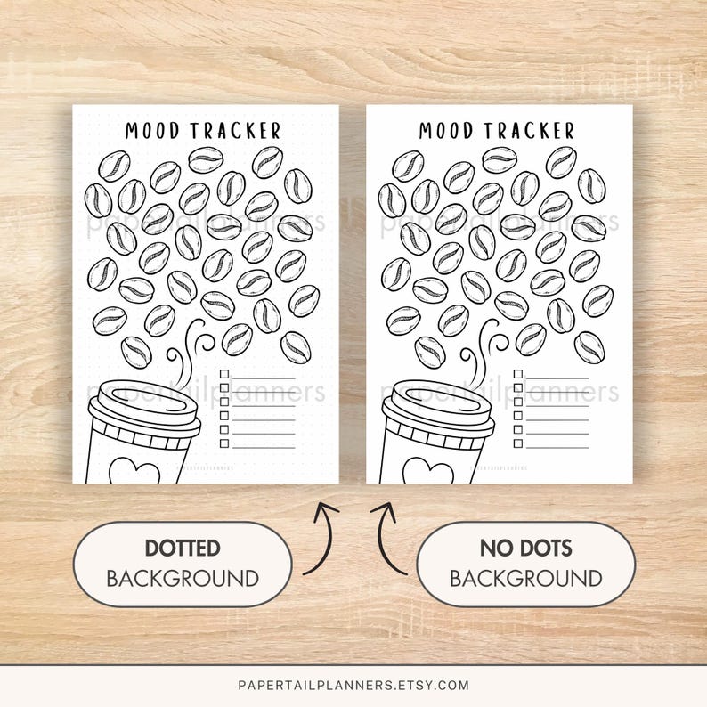 Coffee Bean Mood Tracker | Printable Journal Page | Planner Page ...