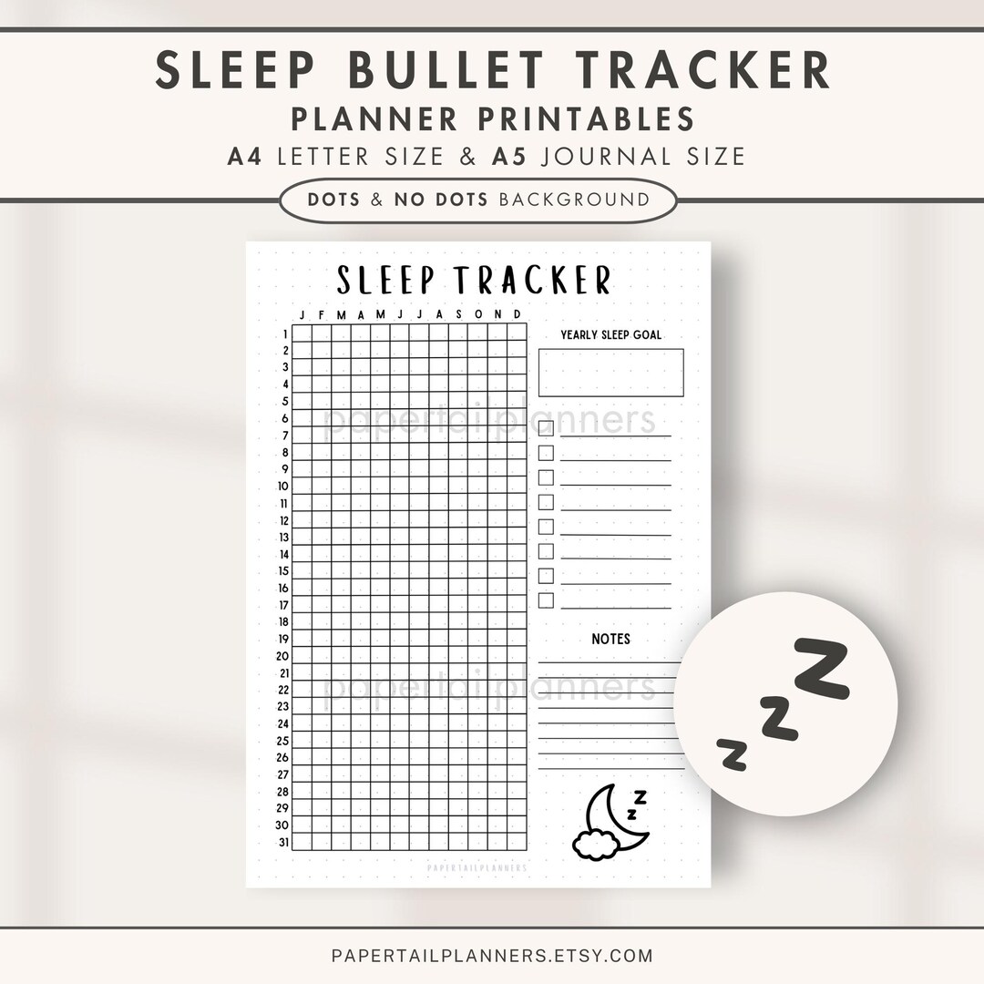 Sleep Tracker | Printable Journal Page | Sleep Log | Habit Tracker ...