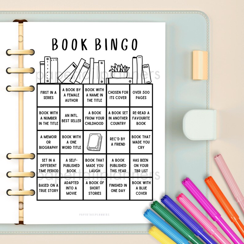 Book Bingo Tracker | Printable Journal Page | Reading Tracker | Reading ...