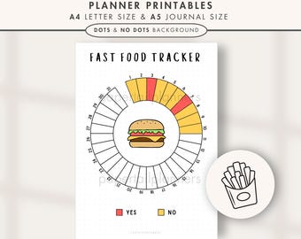Fast Food Tracker | Monthly Planner Printable (Digital Download)