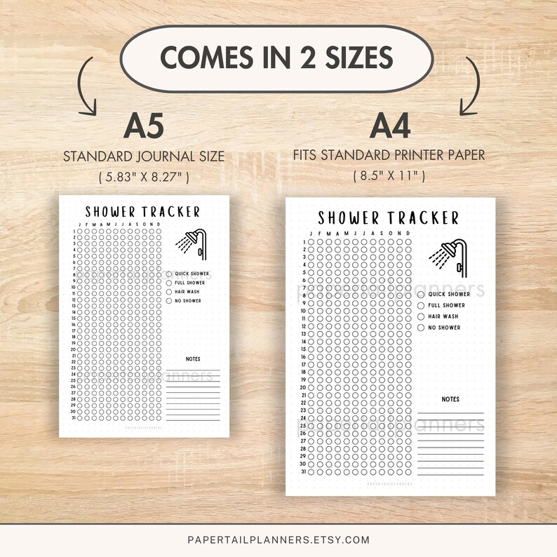 Shower Report Shower Tracker | Printable Journal Page | Planner Page | Daily Tracker ...
