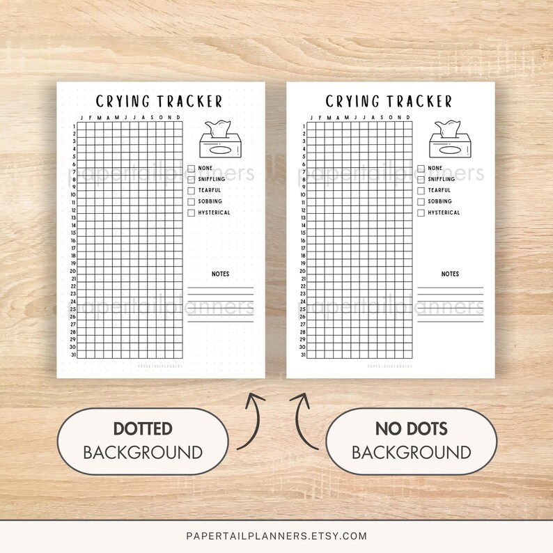 Crying Tracker | Printable Journal Page | Crying Log | Mood Tracker ...