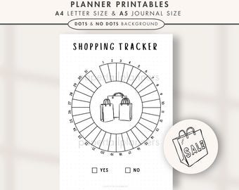 Shopping Tracker | Printable Journal Page | Planner Page | Shopping Management | Track Shopping Habits | Shopping Log | Spending Tracker