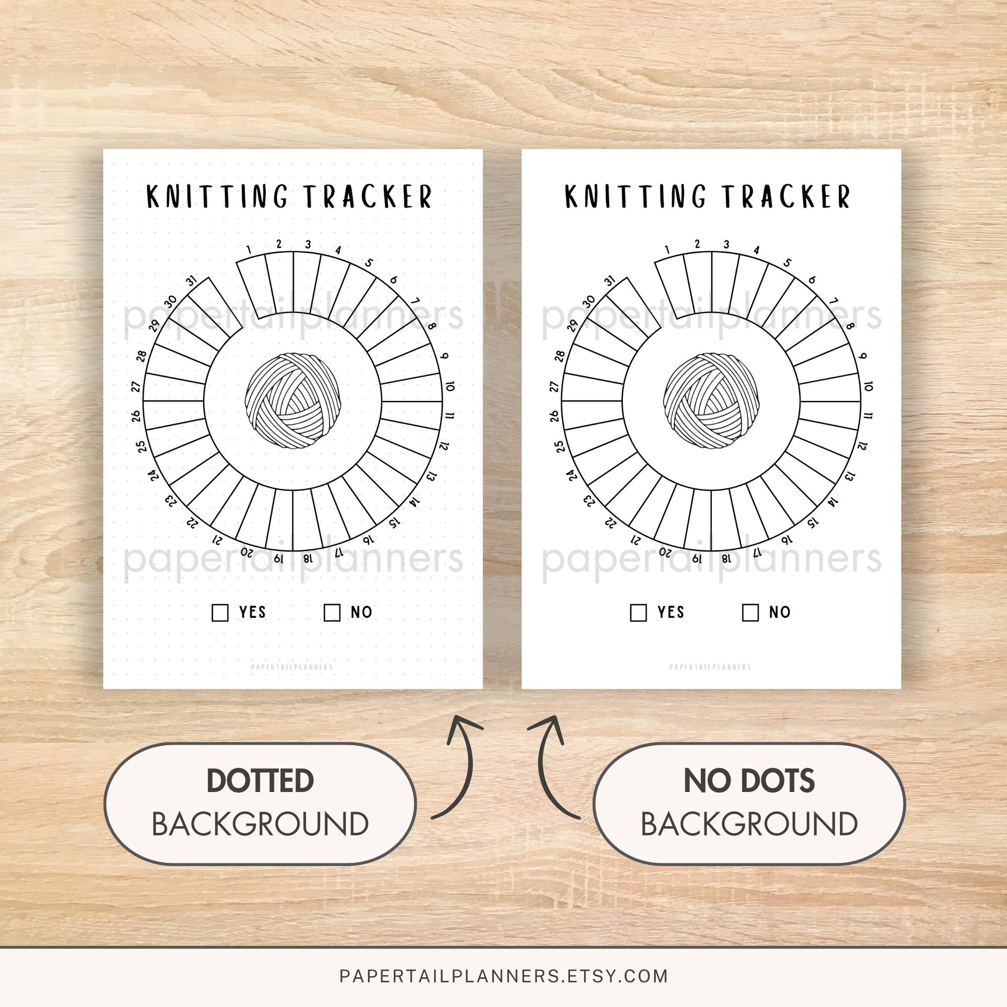 Knitting Tracker | Printable Journal Page | Monthly Tracker | Habit ...