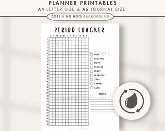 Period Tracker | Printable Journal Page | Planner Page | Daily Tracker | Monthly Tracker | Monthly Period Tracker | Daily Period Tracker