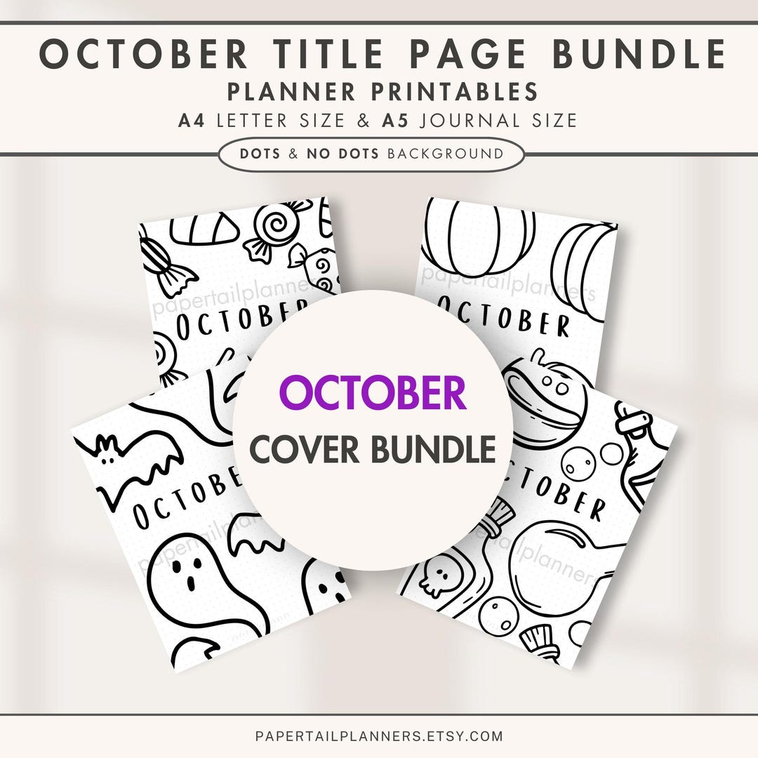October Cover Pages Bundle | 12 Month Cover Pages | Printable Title ...