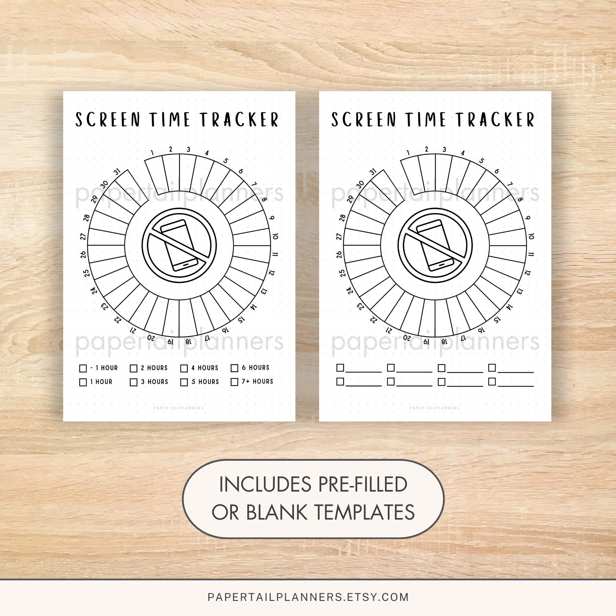 Monthly Screen Time Tracker Printable: Habit & Phone Log (A4/A5 Digital ...