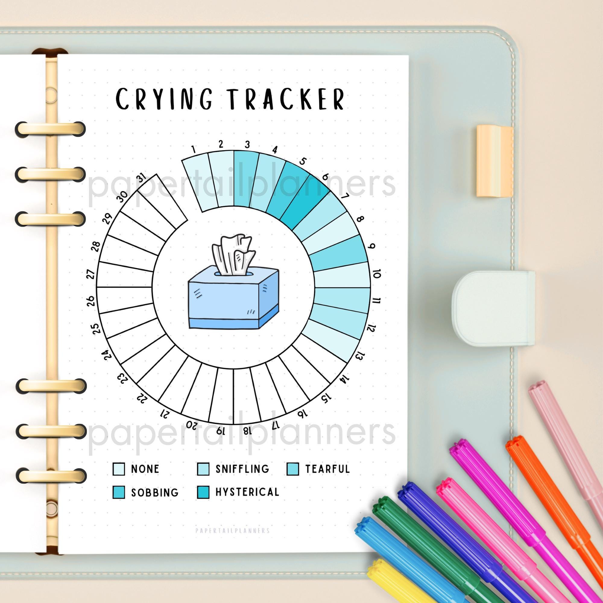 Journal Crying Crying Tracker | Printable Journal Page | Crying Log | Mood Tracker ...