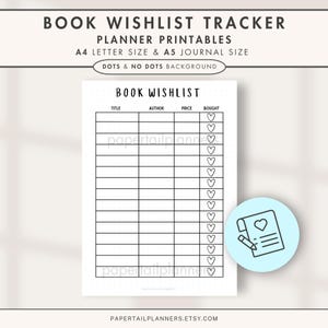 Book Wishlist - Etsy