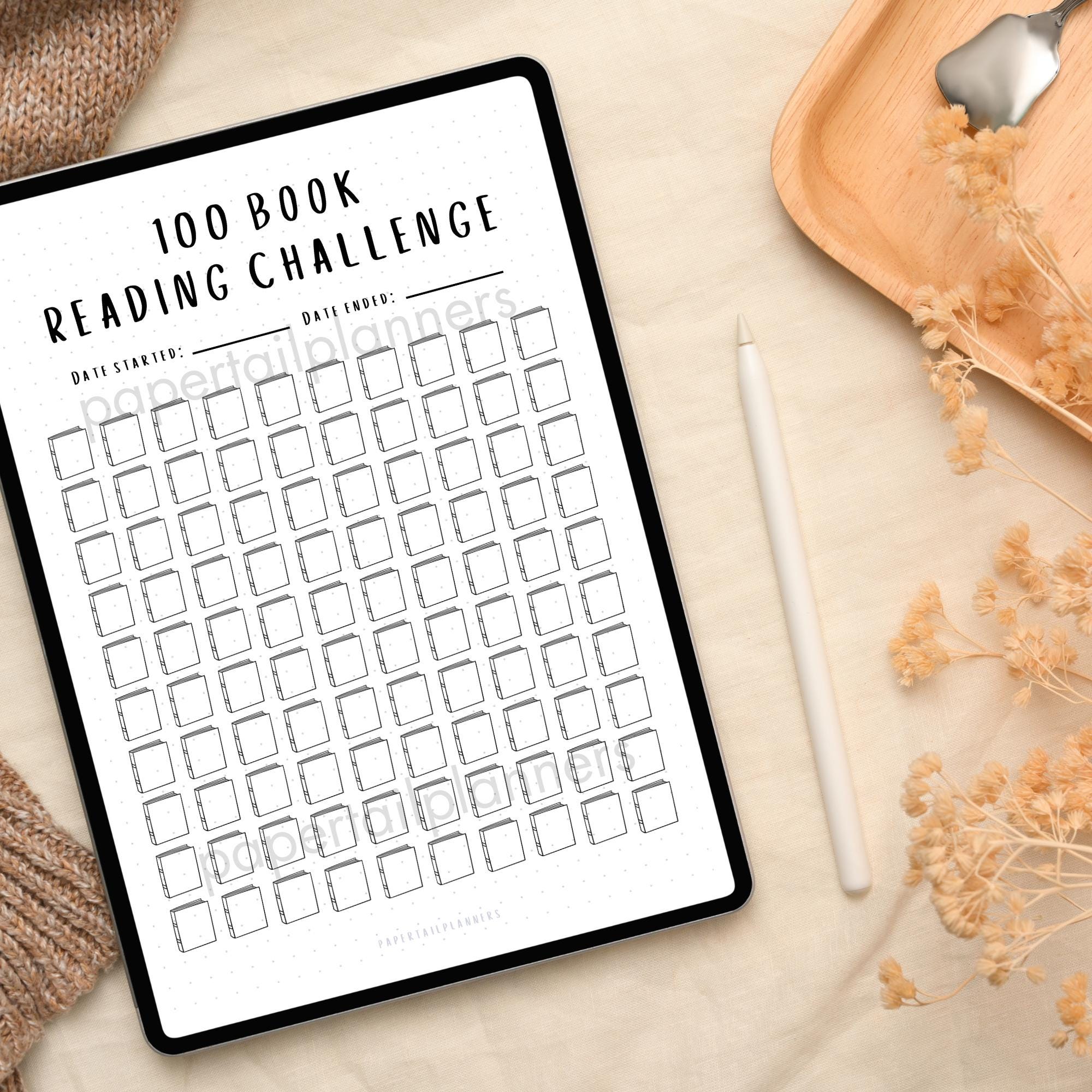 100 Book Reading Challenge Tracker | Printable Journal Page | Reading ...