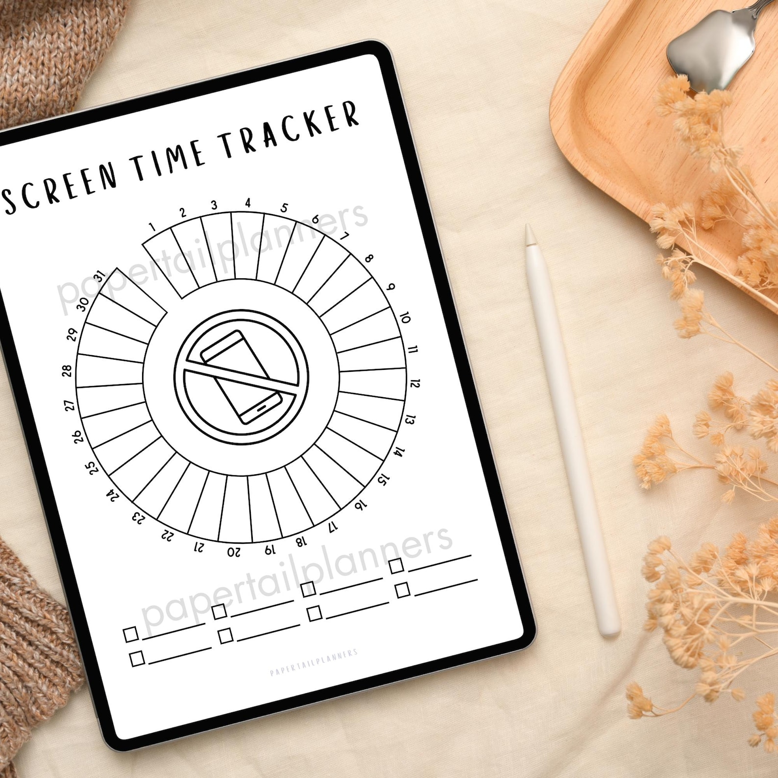 Monthly Screen Time Tracker Printable: Habit & Phone Log (A4/A5 Digital ...