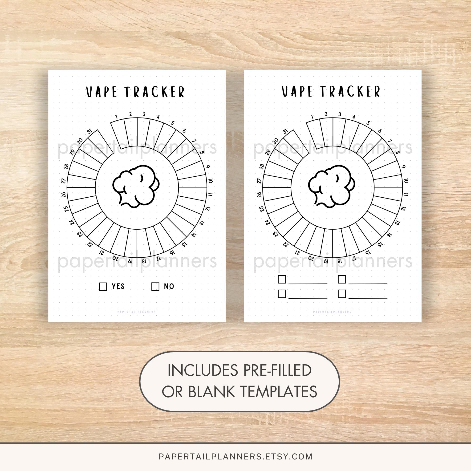 Vape Tracker | Printable Planner Pages | A5 Printable Vaping Elimination  Challenges Journal | Daily No Vaping Log PDF | Quit Smoking Log - Etsy