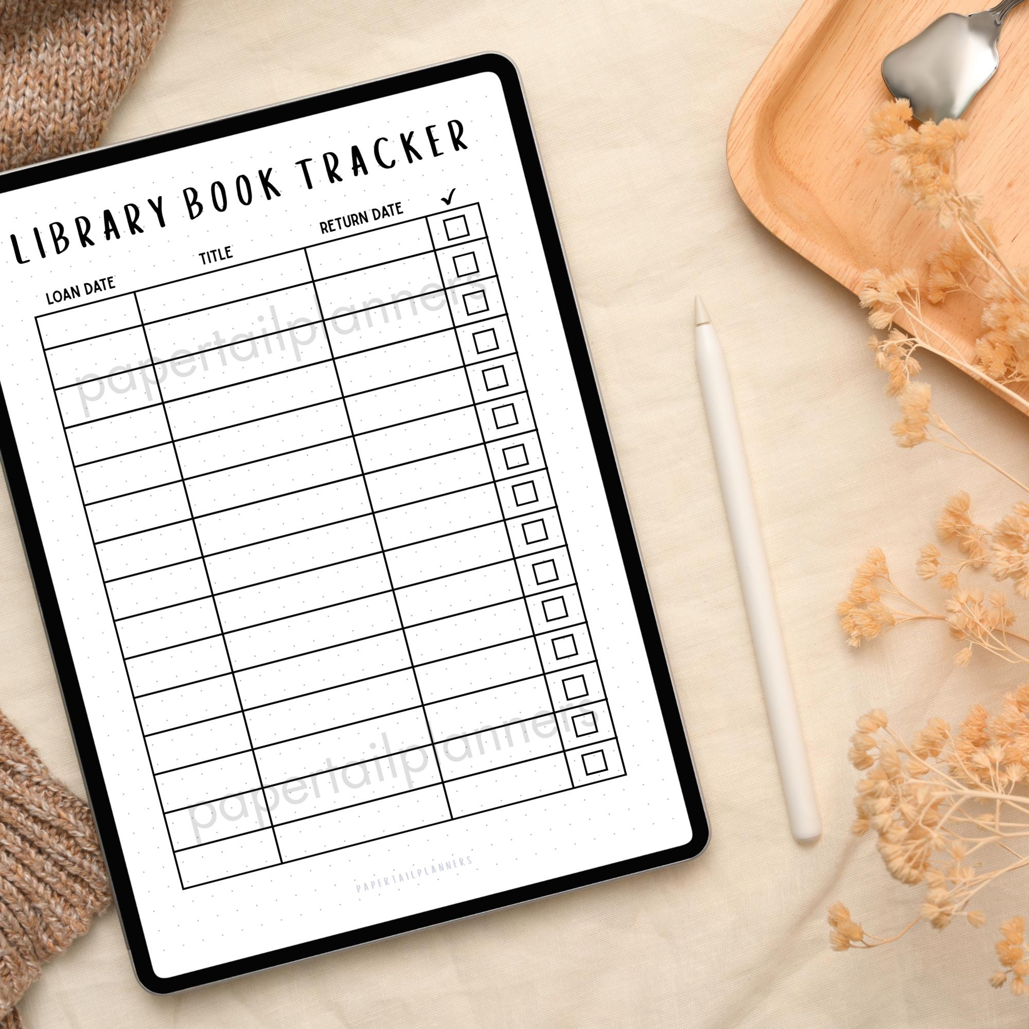 Typable Library Book Tracker Sheet.pdf Library Book Tracker | Printable Journal Page | Reading Tracker ...
