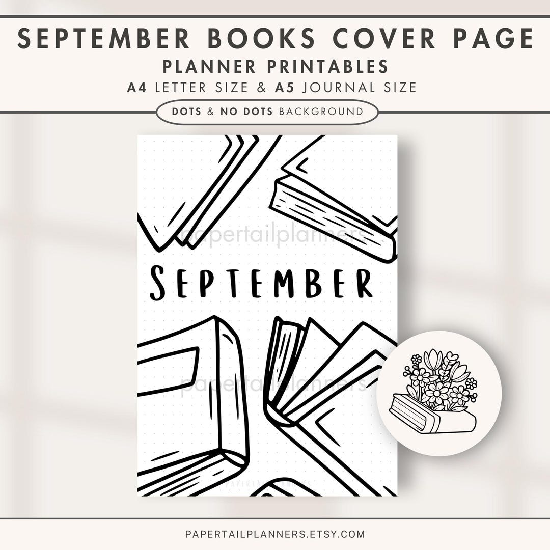 September Books Cover Page | Printable Journal Page | Monthly Cover ...